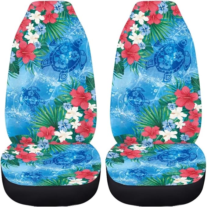 Sea Turtle Car Front Seat Covers Set of 2 Breathable Seat Cover for Front Seats Anti-Slip Hawaiian Removable Automotive Accessories Universal Fits Most Cars,SUVs,Sedans - Image 2