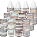 Arttown Car Tissue Holder for Cup Holder Facial Tissues 12 Pack Wood Grain | Bulk 3-Ply,Refillable Marble Print Cylinder Tissue Boxes,Fit Car Home Office School (600 Sheets Total,50 Sheets Each) by Arttown