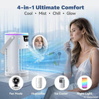 Portable Air Conditioners Desktop AC Unit with Water Ice Cooling Mist, Personal Evaporative Air Cooler Fan Mini Swamp Cooler for Bedroom, Nightstand, Office, Dorm, RV (White) - Image 4