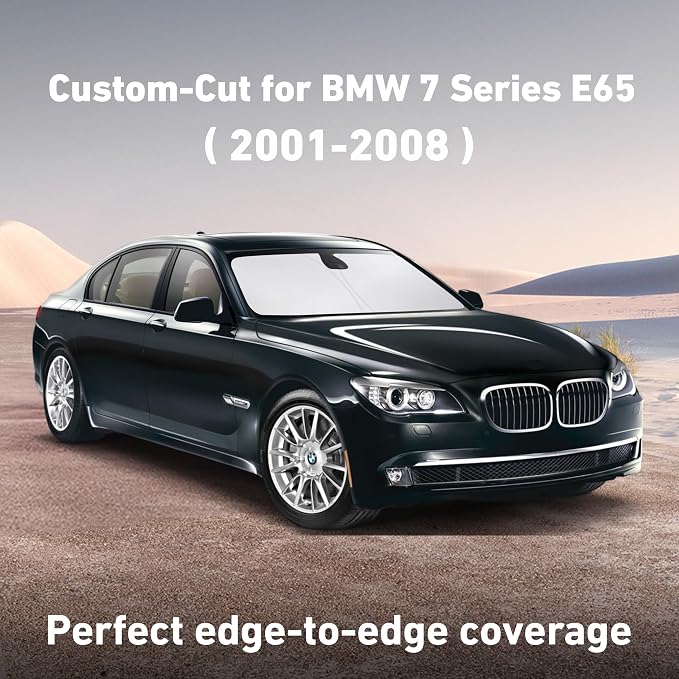 EcoNour Windshield Sunshade Compatible for BMW 7 Series 2001-2005 2006 | Sun Visor for Front Windshield & Window Sun Shade Cover, UV Heat Blocker & Protector, Car Accessories - Image 2