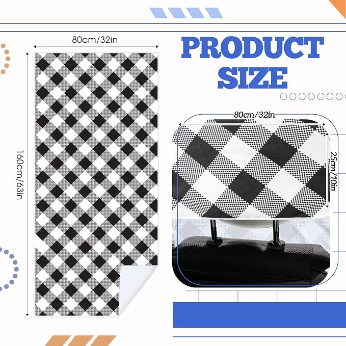Hahafelt 2 Pack Car Seat Towel Cover with Storage Bag, Retro Plaid | 63 x 32 in Car Towel Seat Cover Non Slip Waterproof, Gym Workout Swimming Running, Machine Washable Sweat Absorbent Protector - Image 2
