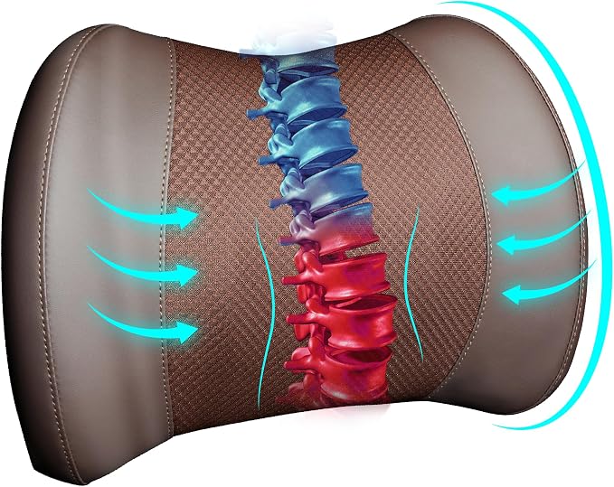 Lofty Aim Lumbar Support Pillow for Car, Car Seat Back Support for Driving | Memory Foam Car Lumbar Support for Driving Seat, Car Back Cushion, Adjustable Straps, Lower Back Pillow, Office Chairs, Brown - Image 9