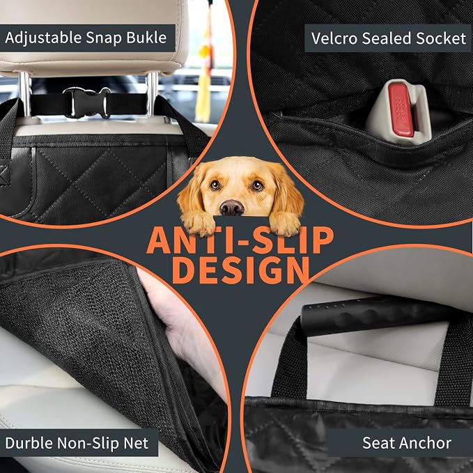 IVY&LANE Dog Car Seat Cover for Back Seat,Conversible 2-in-1 Waterproof Front Seat Cover,Heavy-Duty & Scratchproof Car Seat Protector Cover for SUVs, Trucks and Sedans - Image 7