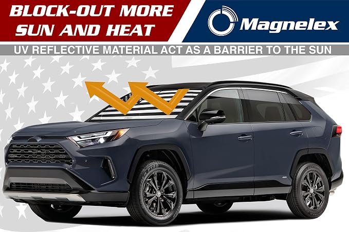 American Flag Windshield Sun Shade, High-Resolution Car Sun Shield with Mirror Cut-Out for Automotive Interior Sun and Heat Protection, Folding Sunshade with Storage Bag - Medium, Black & White - Image 7