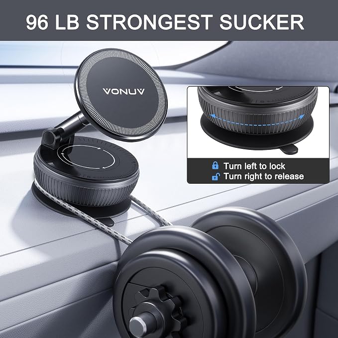 Magnetic Phone Holder for Car, 2025 Upgrade with 96LBS Ultra Suction & 2800gf Strong Magnet, 360° Adjustable Hands-Free Mount, Premium Car Accessories for Women Men, Fits iPhone/Android - Image 3