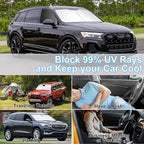 3PCS Car Window Shades Front Windshield Sun Shade Foldable Window Shade Custom Fit for Audi Q7 SUV 2016-2026 Accessories Car Shades for Front Windows Anti-UV Rays Block Heat - Image 6
