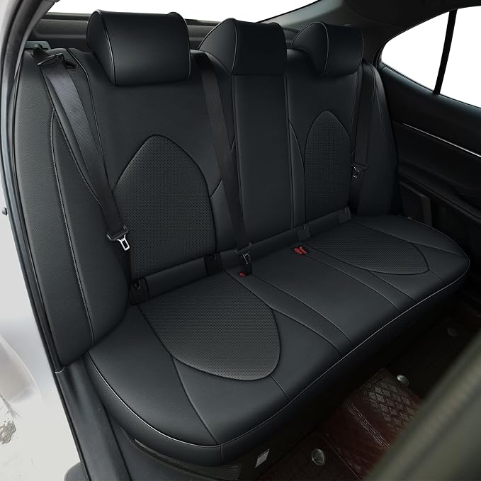 Car Seat Cover for Toyota Camry (Hybrid XLE Hybrid XSE) 2018-2024 Full Set Camry Seat Protector Leather Black | Black Full Set, Premium Faux Leather, Waterproof, Airbag Compatible, Easy to Clean, Factory-Style Fit, Interior upgrades - Image 3