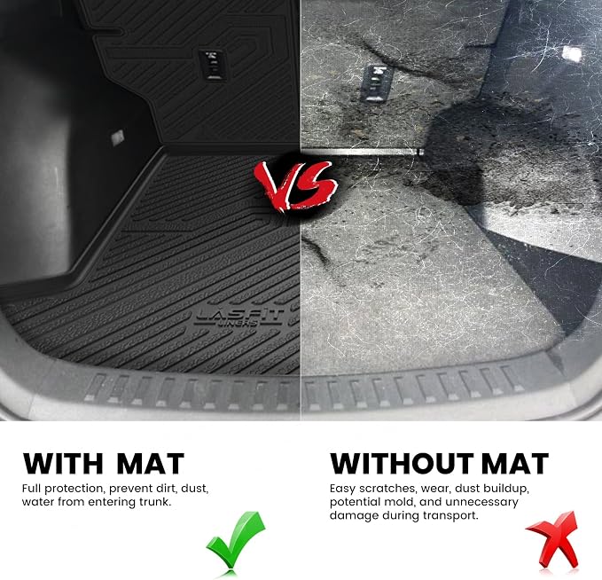 LASFIT Trunk Mat with Backrest Mat for Chevy Equinox/GMC Terrain 2025-2027 | Only for Fuel, Not Fit EV, All Weather TPE Custom Fit Cargo Mat Trunk Liner with Backrest Mat, Easy to Wash, No-curling - Image 4