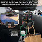 Blusabaca 2PCS Car Hooks Purses and Bags, Goth Gothic Bookshelf Skull Skeleton Seat Back Storage Headrest Holder Hanger PU Leather Double Metal Backseat Organizer, Women Car Accessories Organization - Image 3