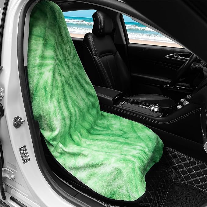 Waterproof Sweating Car Seat Cover for Post Gym Workout, Running, Swimming, Beach and Hiking, Universal Fit Non-Slip Bucket Seat Protector for Cars SUV Trucks, Machine Washable (Tie-Dye Green) - Image 5