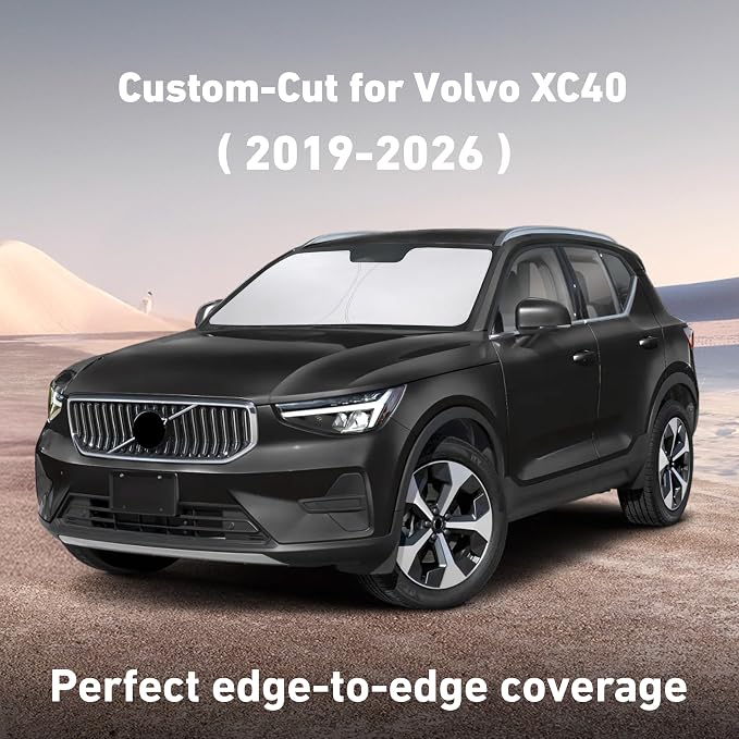 EcoNour Windshield Sunshade Compatible for Volvo XC40 2019-2024 2025 2026 | Sun Visor for Front Windshield & Window Sun Shade Cover, UV Heat Blocker & Protector, Car Accessories - Image 2