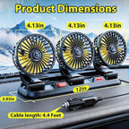 Portable 3-Head Car Cooling Fan, Fans for Vehicles Cars (No Battery) - Image 7