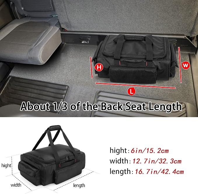samdew Underseat Storage Bag Fit for SuperCrew Cab, Medium, Bag Only | Truck Under Seat Organizer for Most Full Size Trucks, with 1 Detachable Inner Divider, Anti-Slip Bottom & Multi-pockets - Image 3