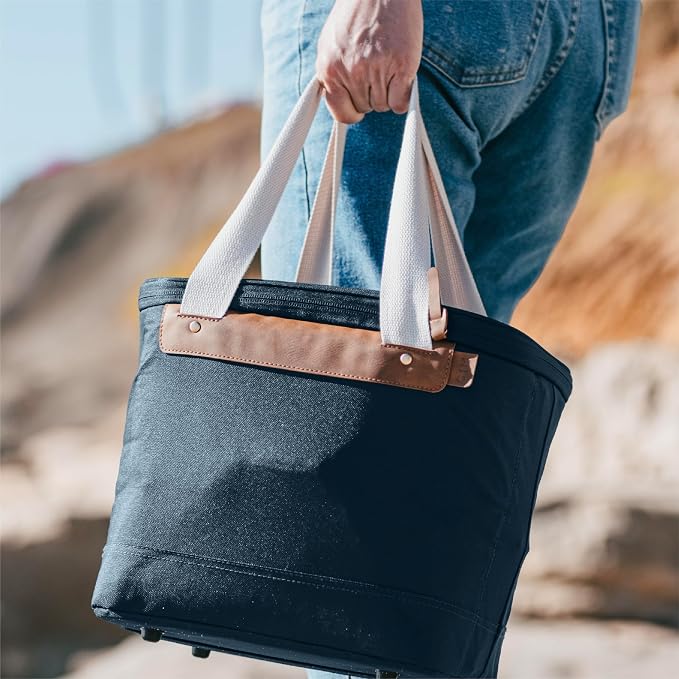 CleverMade Malibu Luxe Collapsible Cooler, 18 Can (25 lbs) - Leeward Navy | Keep Drinks Cold Without Hard-Cooler Bulk | Layered Insulation, Leak-Resistant Liner, and Adjustable Strap Simplify Travel - Image 8