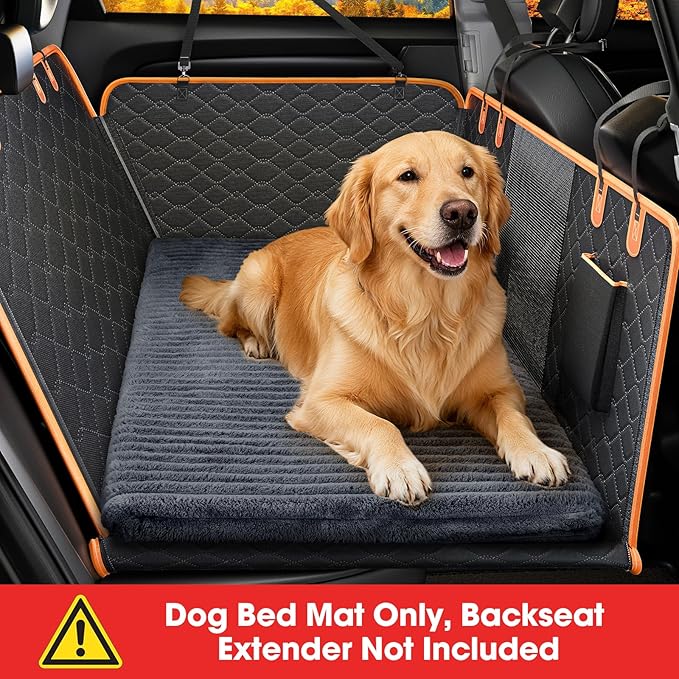FURTIME Backseat Pet Bed Mat, Non-Slip Washable Dog Bed for Car Back Seat | Travel Pet Mat with Removable Cover, Dog Seat Covers Protector Fit for Backseat Extenders and Trucks SUVs, 54"x 24.8", Grey - Image 2