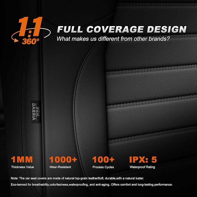Seat Covers Custom Fit for Honda CRV 2017 2018 2019 2020 2021 2022 | CR-V Faux Leather Car Seat Cover Full Set Front & Rear Car Seat Protector(Black,5 Seats) - Image 8