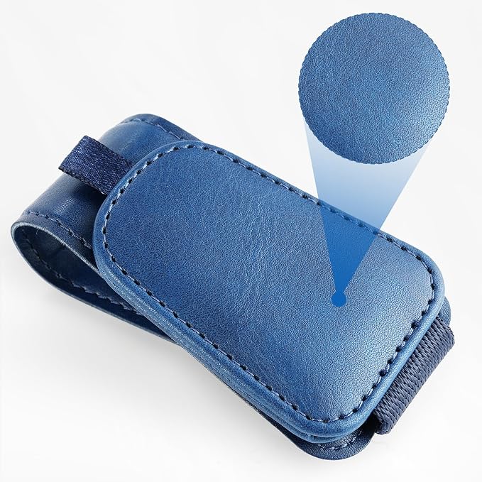 SINGARO 2 Pack Sunglass Holder for Car Visor Sunglasses Holder Clip, Universal Non-Slip Magnetic Leather Glasses Eyeglasses Hanger Mounter, Truck Interior Car Visor Accessories for Woman Man, Blue - Image 6