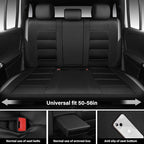 CAR PASS Memory Foam Back Car Seat Covers,Thick 3D Foam Mesh Bench Seat Covers Leather Metallic, Air Cool Rear Seat Cover Black Gray Aluminum Film, Comfort for Cars, Trucks, SUVs Automotive,Black Gray - Image 2