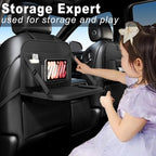 Backseat Car Organizer with Detachable Steering Wheel Tray 1 Pack,Car Back Seat Laptop Desk, Multifunctional Food Tray,Back Seat Car Storage & Tablet Holder for Kids (Black, 1PC) - Image 4