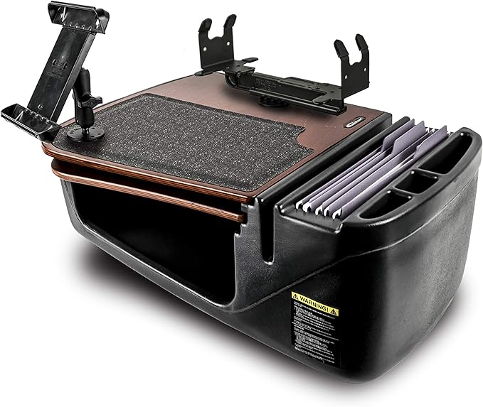 AutoExec AE-GMCD-PS-TAB-21M GripMaster Car Desk for Your Vehicle Workstation and Mobile Office, Mahogany with Printer Stand and Tablet Mount | Vehicle Workstation, Mobile Office, Printer Stand, Tablet Mount by AutoExec