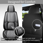 Car Seat Cover Custom Fit for Dodge Ram 1500 2500 3500 2002-2026 Faux Leather Seat Cover Set Compatible with Crew Quad Regular Cab Pickup Truck Cushions (Black & Grey, Front Seat) - Image 5