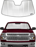Pigenius Windshield Sun Shade for Chevrolet Silverado/GMC Sierra 1500/2500/3500 2007-2013. Reflective Aluminum Film Front Window Sunshade - BLAZBLOCK by Pigenius
