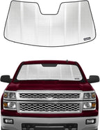Pigenius Windshield Sun Shade for Chevrolet Silverado/GMC Sierra 1500/2500/3500 2007-2013. Reflective Aluminum Film Front Window Sunshade - BLAZBLOCK by Pigenius