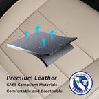 coverdream Full Set Leather Seat Covers for Toyota Corolla 2009-2013 Base,L,LE,XLE Sedan,Airbag Compatible,Waterproof Car Seat Protector,Fit Like A Glove(Beige) - Image 7