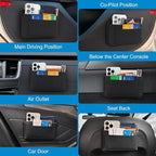 Accmor 2pcs Universal Car Side Pocket Organizer, PU Leather Car Pocket Pouch Cell Phone Sunglasses Holder Organizer Accessories for Car Seat, Door, Window, Console - Image 6