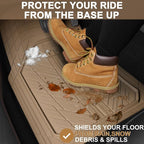 CAR PASS Heavy Rubber Car Floor Mats, Deep Waterproof Car Mats All Weather, Universal Trim-to Fit Automotive Floor Mats for Car SUV Truck Van, Durable Floor Liners All Beige - Image 8