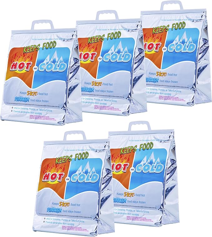 Superio Hot and Cold Insulated Bags for Food Delivery, Grocery Shopping Bags, Food Storage for Hot and Frozen Food for Travel, Disposable Cooler Bag, Reinforced Thermal Lunch Bag (5, 13"x7"x15.5") by Superio