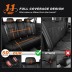 AOMSAZTO Custom Fit Seat Covers for Honda Accord 2023 2024 2025 2026 LX | Rear Row W/Solid Backrest Full Set Waterproof Airbag CompatibleFaux Leather Black - Image 7