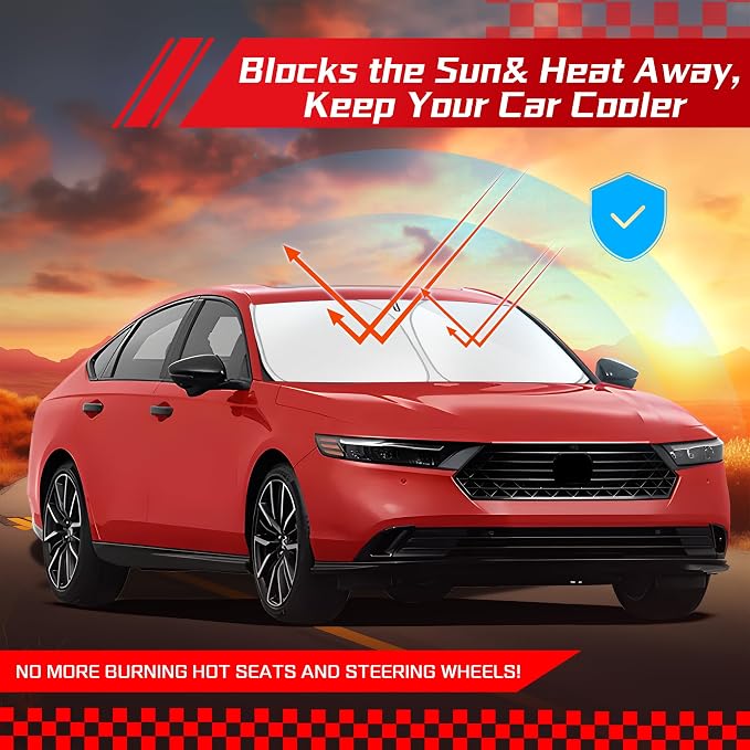 ARISMOTOR Windshield Sun Shade for Honda Accord Sedan 2018-2026 | Custom Fit, Foldable, Front Window Sunshade Sun Visor Protector, Block UV Rays, Keep Car Cooler - Image 7