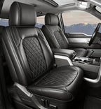 Seat Covers for Silverado/Sierra| Waterproof Leather Pickup Truck Custom Seatcovers Full Set for Chevy Silverado GMC Sierra 2014-2018 1500, 2015-2019 2500HD 3500HD Crew Double Extended Cab by Umbrauto