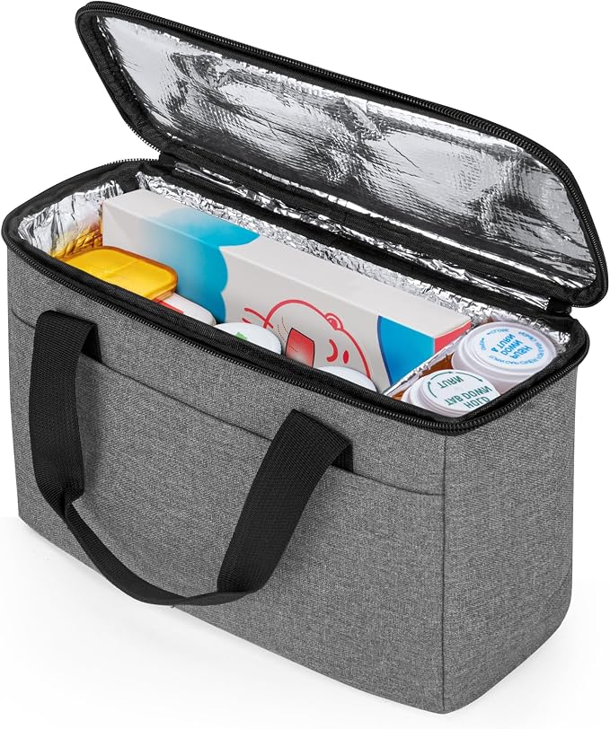Trunab Insulated Medicine Storage Bag Travel Pill Bottle Organizer,Grey | Medication Bag for Prescription, Insulin, Supplements or Medical Supplies,Bag Only by Trunab