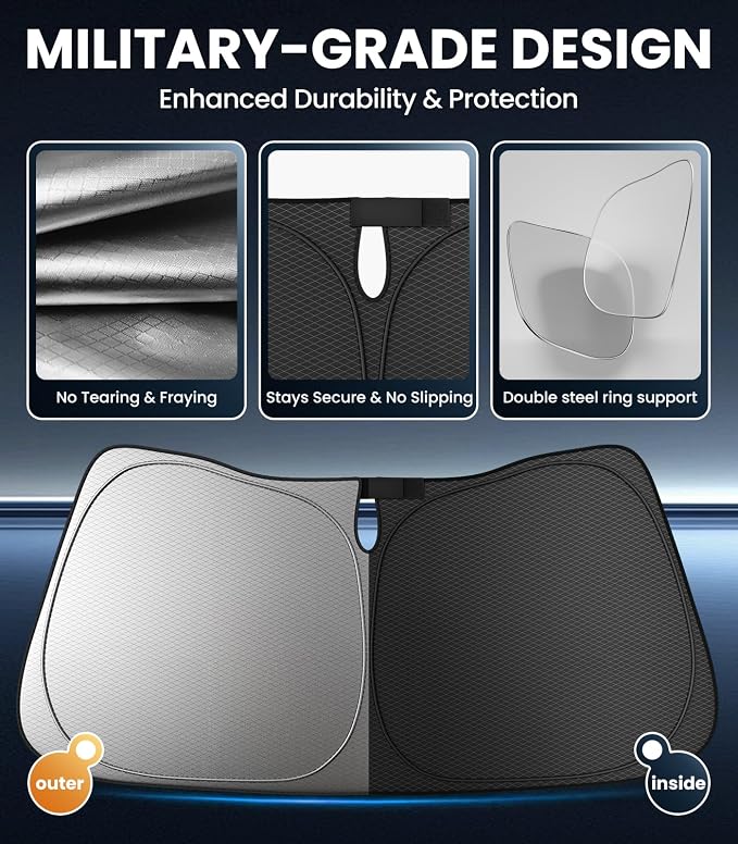 Zanch Custom Windshield Sun Shade for Nissan Kicks 2018-2026, 7-Layer UV & Heat Block, 3D Laser Scanned, Interior Protection, Keep Car Cooler, Foldable SUV Accessories - Image 6
