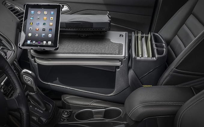 AutoExec AE-GMCD-PI-TAB-PS-GT GripMaster Car Desk for Your Vehicle Workstation and Mobile Office, Grey with 400 watt Power Inverter, Tablet Mount and Printer Stand | 400 Watt Power Inverter, Tablet Mount, Printer Stand, Vehicle Workstation and Mobile O... - Image 2