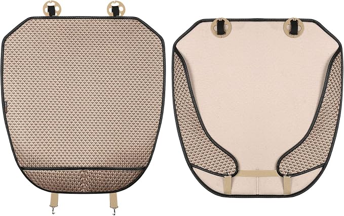 Auto Newer Breathable Universal Four Seasons Car Seat Covers，Luxury Car Seat Cushion ，Protectors for Front Seat Bottoms,Compatible with 95% Vehicles， Fit for Cars Truck SUV (Gold Beige,1PCS) - Image 7
