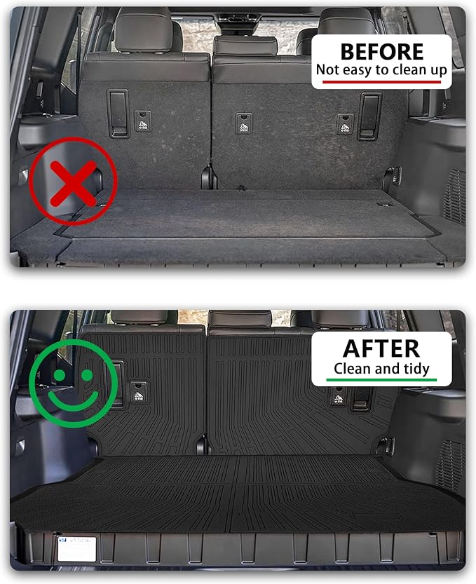 Cargo Liner Compatible with 2024-2026 Land Cruiser 250 & GX550 Trunk Mat Cargo Mat Back Seat Cover Protector (Backrest Mats+Trunk Mat) - Image 3