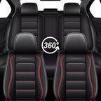 IKABEVEM Car Seat Covers Full Set Fit for Infiniti QX50 2018-2025 2026: 5 Seats Auto Interior Accessories, Faux Leather Waterproof Seat Cushions Vehical Cover (Black&Redline) - Image 7
