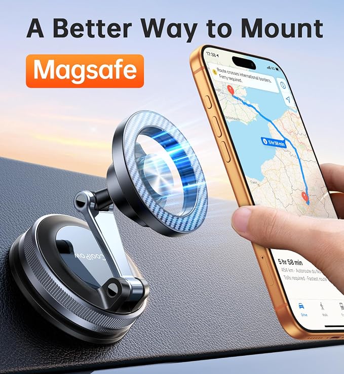 Coolpow for MagSafe Car Mount【Windshield+Vent+Dash】Magnetic Phone Holder for Car Phone Holder Mount Cell Phone Holders for Your Car Accessories Suction Phone Mount for Car Truck Stand for iPhone 17 16 - Image 7