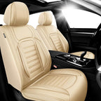 Fit bZ4X Car Seat Covers for Toyota bZ4X 2023-2025 2026 -Premium Leather, Waterproof，Breathable，All-Weather Seat Cushion Protecto & Airbag Compatible, 2 Front Seat Beige by Unknown