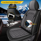 Car Seat Covers for Mazda 6 2010-2021 Full Set Faux Leather | Waterproof Breathable Scratch Resistant 360° Wrap Airbag Compatible Easy Clean (5 Seats,Black & Grey) - Image 4