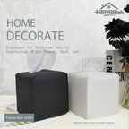 HOMOTEK 2 Pack Tissue Box Cover, Square PU Leather Tissue Holder, Decorative Facial Tissue Cube Paper Organizer Dispenser for Bathroom, Night Stands, Desk, Car 5X5X5'' - Matte Black, Pebble Grain - Image 4