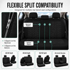 FH Group Full Set Travel Master Car Seat Covers, Airbag and Split Rear Car Seat Cover Universal Fit Interior Accessories for Cars Trucks SUV, Automotive Seat Covers,Black - Image 6