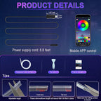 LivTee Smart Car LED Interior Lights with USB Port, LED Strip Fiber Optic Lights, Wireless App Control, Sync to Music, Car Accessories Gifts for Women and Men - Image 3