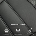 Silverado Seat Covers for 2014-2018 Chevy Silverado/GMC Sierra 1500/HD 2500/3500 DoubleCab Pickup Seat Cover,Fully Covered,Waterproof Truck Leather Seat Protector(Full Set,Black/Grey) - Image 5