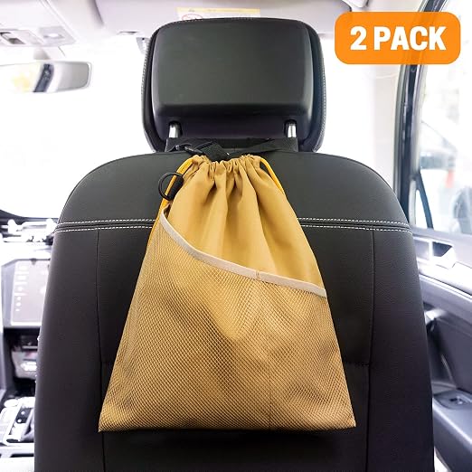 GNEGNI 2PCS Hanging Car Garbage Can - Waterproof Leakproof Trash Bag | Car Trash Can with Durable Leakproof Lining, Keeps Vehicle Clean and Neat - Image 2