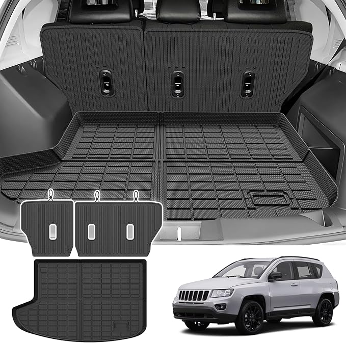 Cargo Liner for Jeep Compass/Patriot 2007-2016 & 2007-2012 Dodge Caliber, All Weather Cargo Mats for Compass Accessories, Heavy Duty TPE Trunk Mat, Car Accessories by cartist
