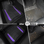 CAR PASS Heavy Rubber Car Floor Mats, Deep Waterproof Car Floor Mats All Weather, Aluminum Film Universal Trim to Fit for Cars SUV Trucks Sedans, Anti-Slip, Black Purple Metallic - Image 6